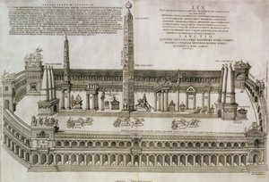 مخطط السيرك ماكسيموس ، روما ، محفور من قبل الفنان ، 1552 بواسطة نيكولاس بيوتريت